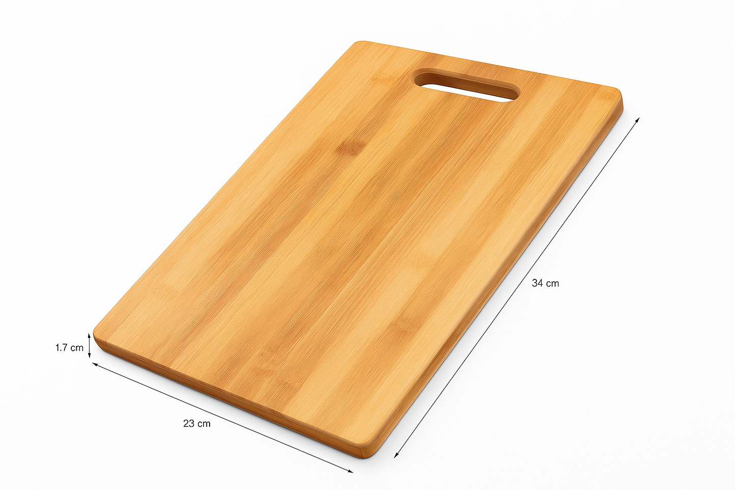 Premium Bamboo Cutting Board with Handle – Eco-Friendly, Non-Slip, Multipurpose Kitchen Chopping Block (34x23cm)