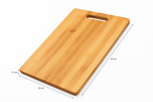 Premium Bamboo Cutting Board with Handle – Eco-Friendly, Non-Slip, Multipurpose Kitchen Chopping Block (34x23cm)