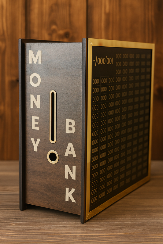 LakshmiLock™ Wooden Money Saving Box – ₹1 Lakh Target Cash Challenge | Lockable Piggy Bank for Adults & Kids