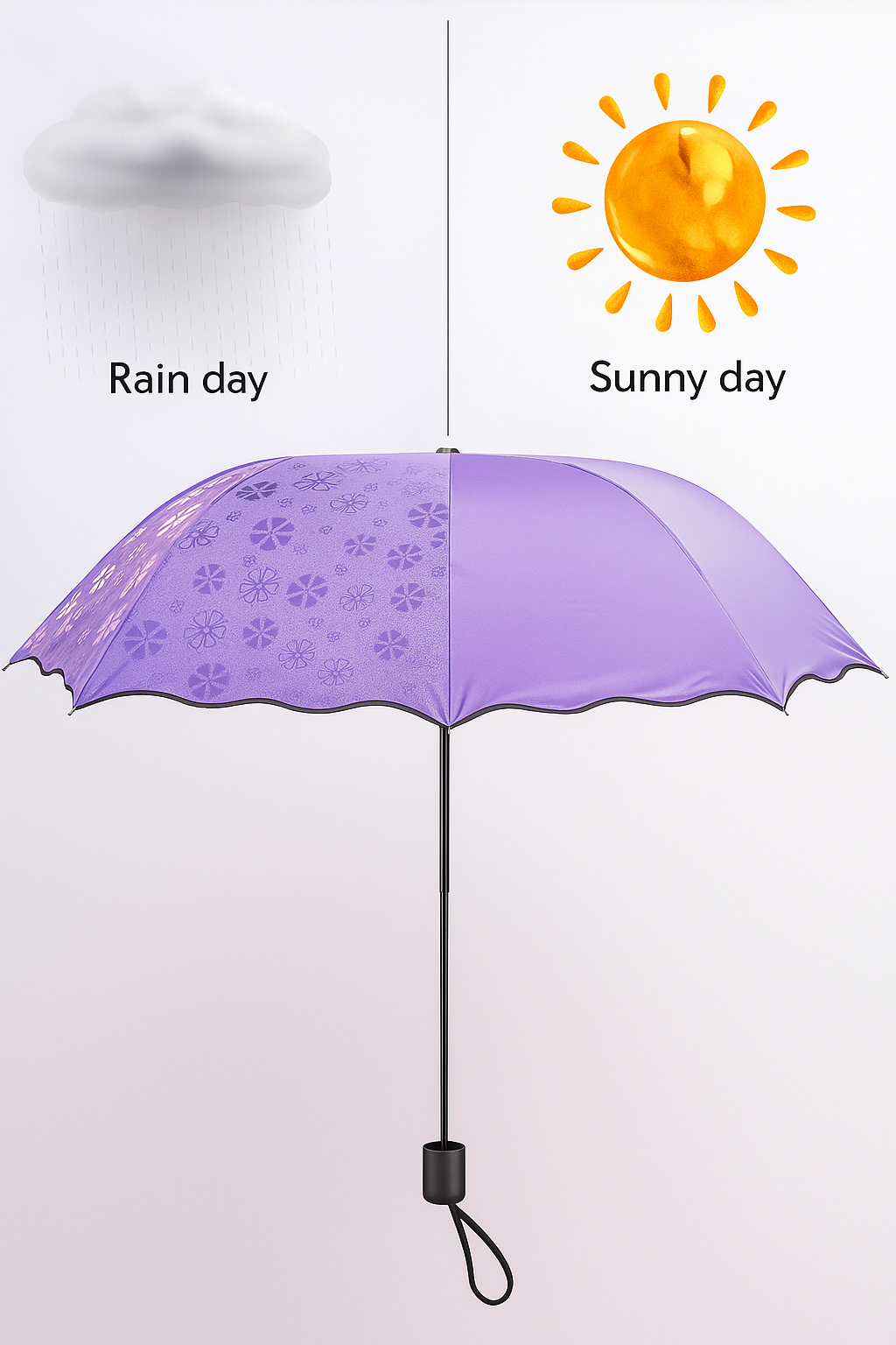 Blossom UV-Proof Folding Umbrella – Stylish Compact Windproof Rain & Sun Protection