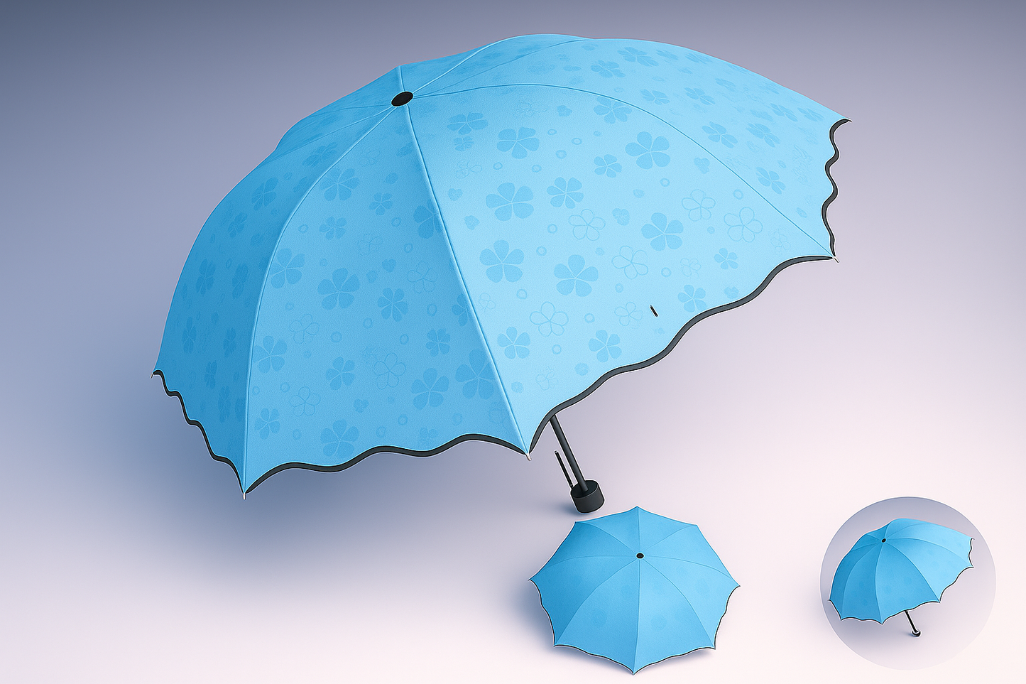 Blossom UV-Proof Folding Umbrella – Stylish Compact Windproof Rain & Sun Protection