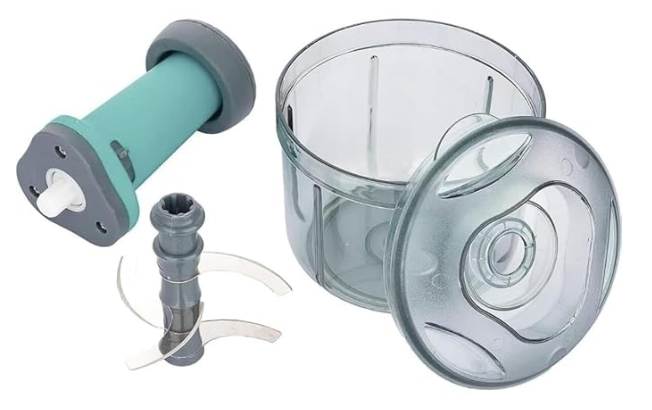 Manual Food Chopper for Vegetables & Fruits – Hand-Push Mini Chopper with Sharp Blades, BPA-Free, Easy to Use & Clean (1100ml)